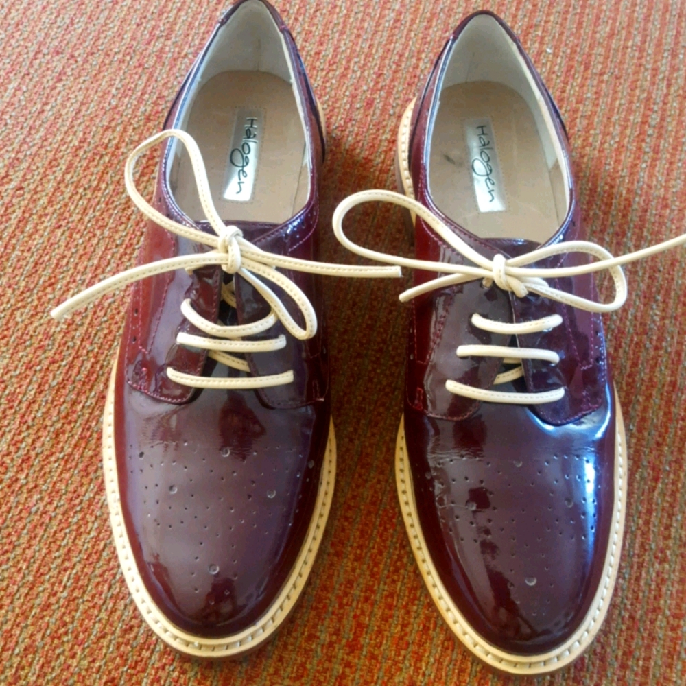 Oxford Halogen Patent Leather Oxford Shoes